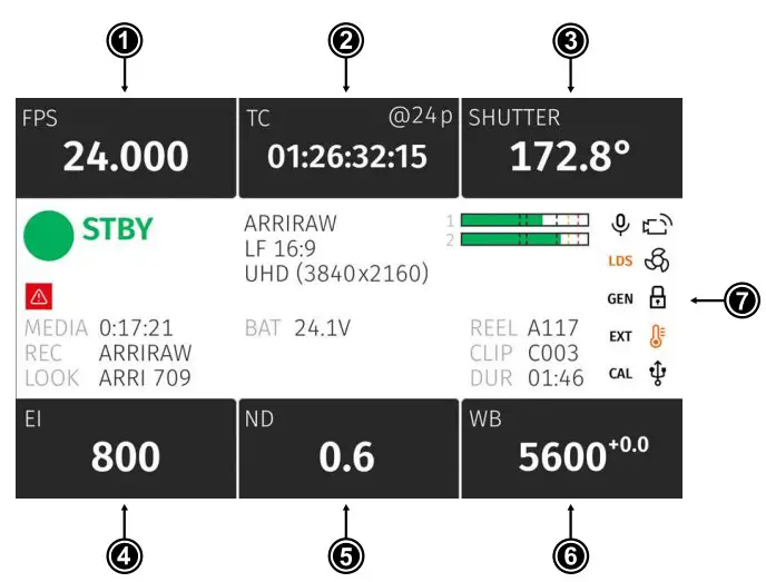 ALEXA MVF-2 Mini LF Camera - Home Screen