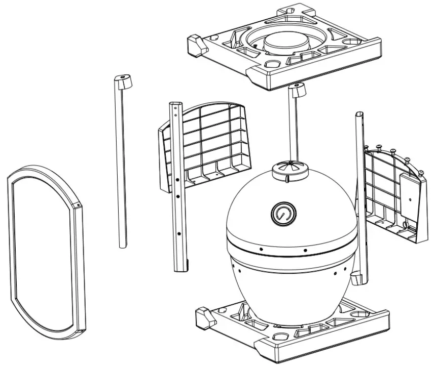 AMBERCOVE A504002310 Egg-Shaped Portable Charcoal Grill - fig 23