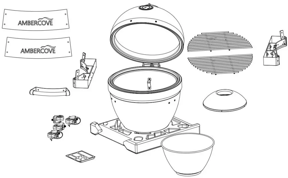 AMBERCOVE A504002310 Egg-Shaped Portable Charcoal Grill - fig 24