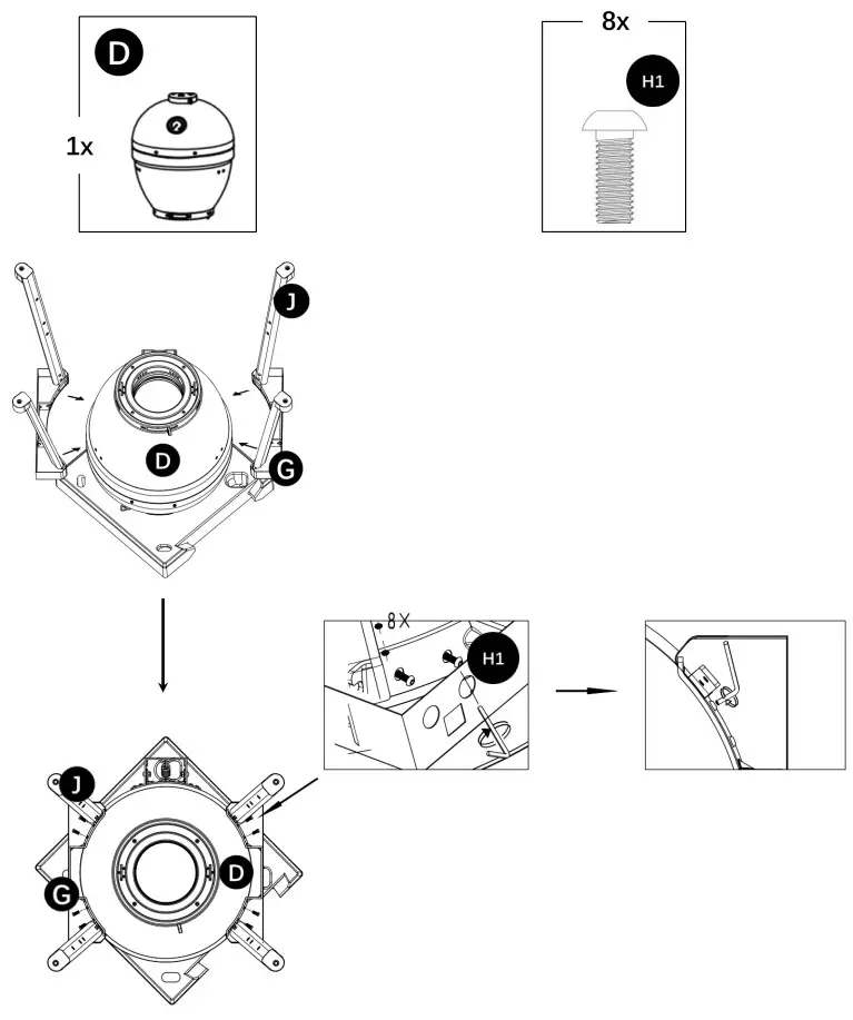 AMBERCOVE A504002310 Egg-Shaped Portable Charcoal Grill - fig 27