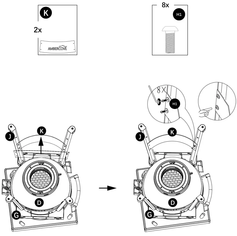 AMBERCOVE A504002310 Egg-Shaped Portable Charcoal Grill - fig 28