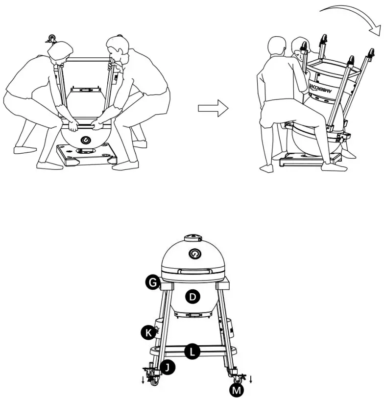 AMBERCOVE A504002310 Egg-Shaped Portable Charcoal Grill - fig 34