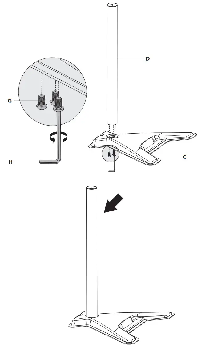 AMERICAN EXPRESS TPM-MA04-10PT-US1.0 Free Standing Single Monitor Stand - ASSEMBLY 1