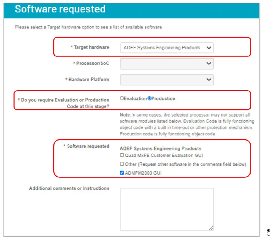 Evaluation Board Software