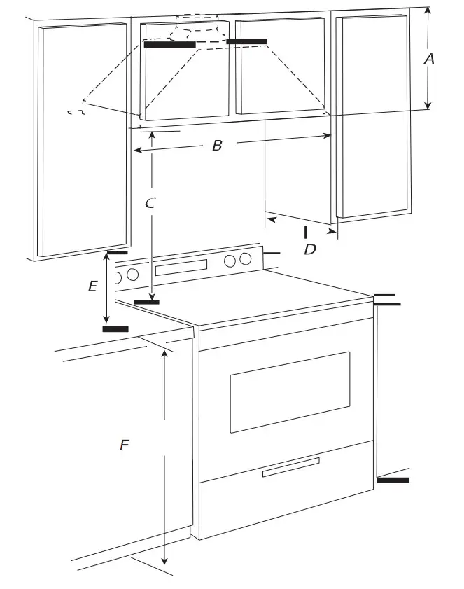 AVG AVC-276PS Built-in Hood - Dimensions cabinet