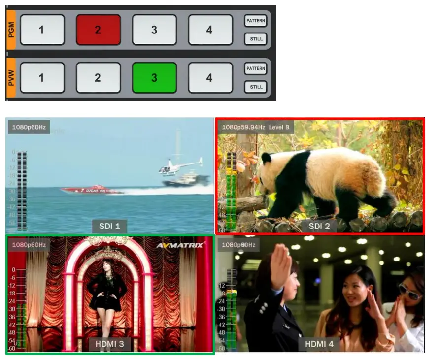 AVMATRIX PVS0403U Multi Format Video Mixer Switcher - PVW SWITCHING
