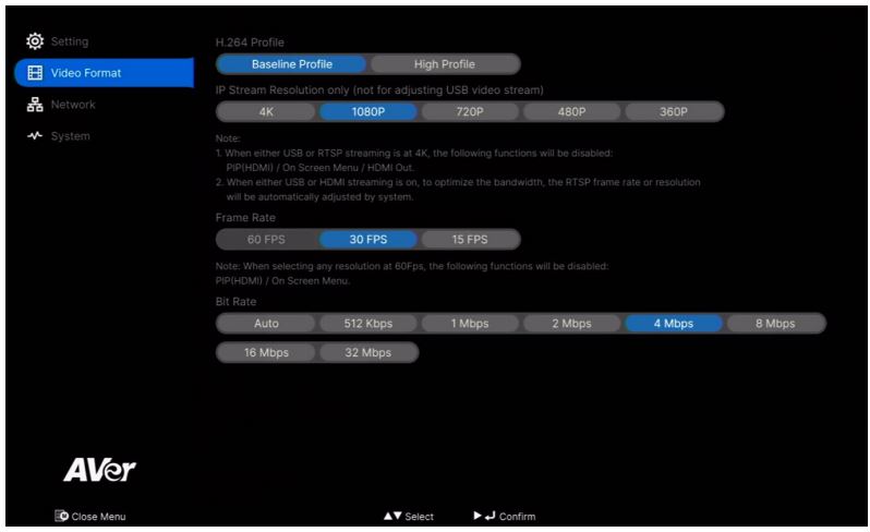 AVer COMCAM570 Dual 4K Audio Tracking Camera User Manual - After choosing the image layout