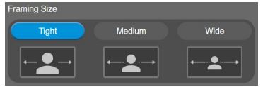 AVer COMCAM570 Dual 4K Audio Tracking Camera User Manual - Framing Size