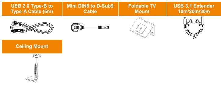 AVer COMCAM570 Dual 4K Audio Tracking Camera User Manual - Optional Accessories