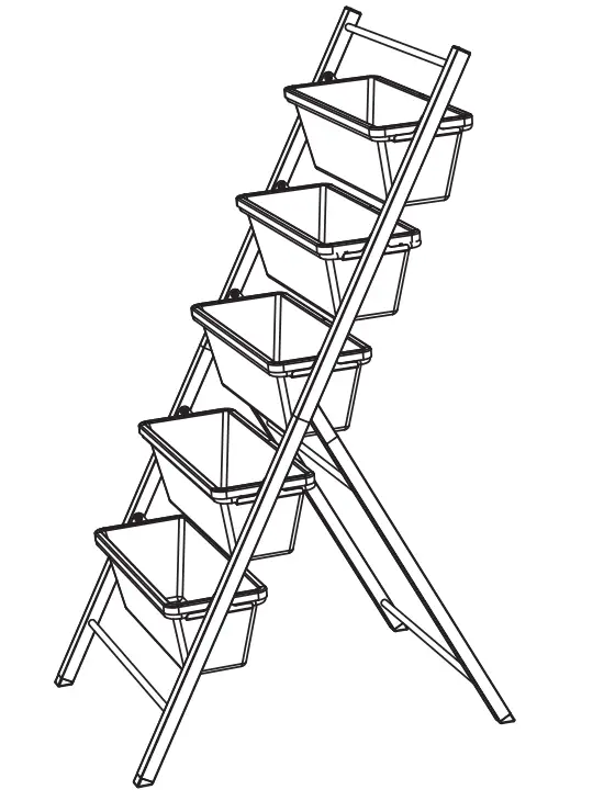 Alpulon ZMWV198 5 Tier 48.5 Inch H Brown Vertical Raised Garden Bed