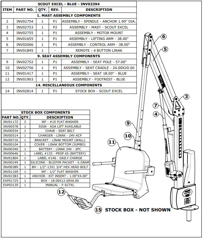 Aqua Creek Products F-SCTXL Scout Excel Pool Lift-FIG1