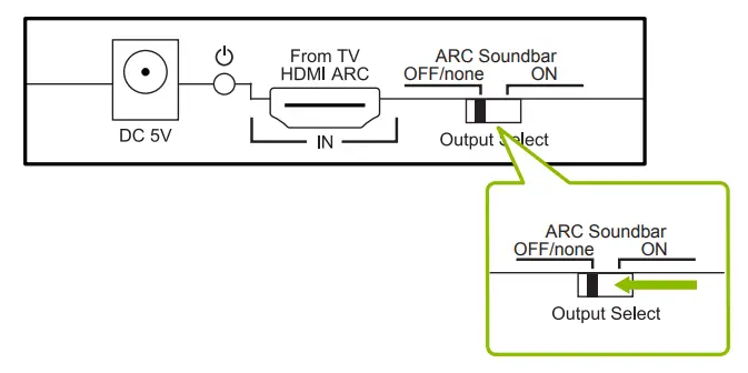 Avantree HAX05 HDMI ARC Audio Converter - output select