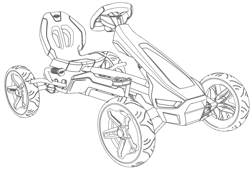 BERG Rally NRG Orange Go Kart for Kids -