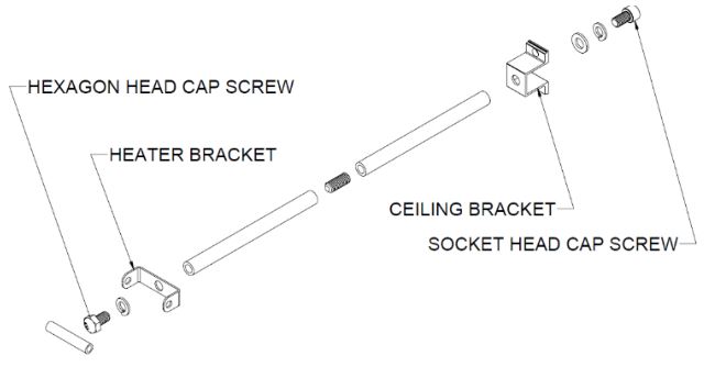 BIG ASS FANS BAFCF60240B Obsidian Electric Outdoor Heater - Assemble the ceiling mounting hardware
