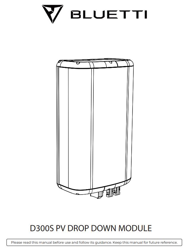 BLUETTI D300S PV Voltage Step Down Module User Manual