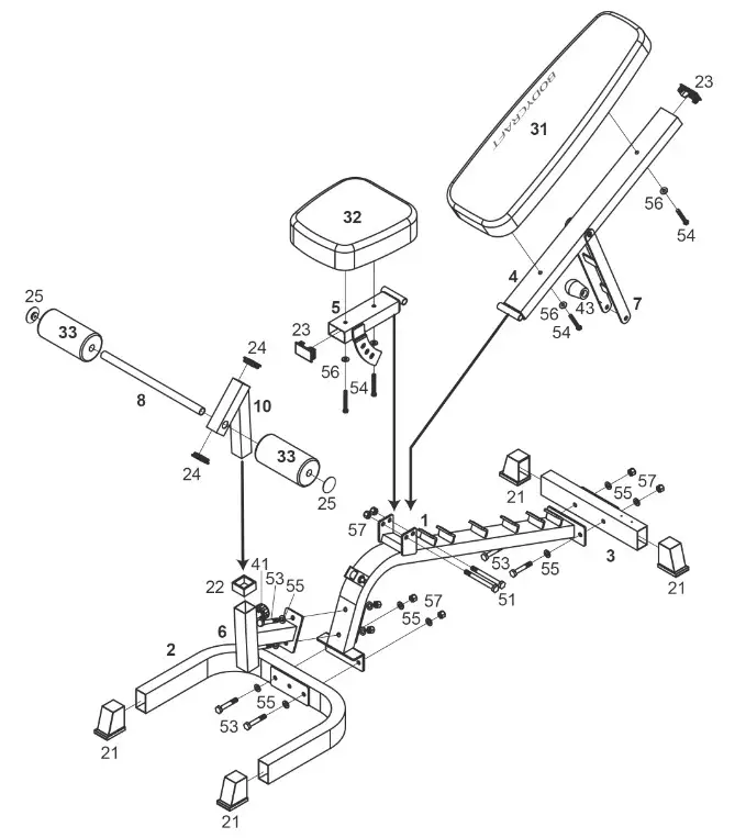 BODYCRAFT BCF602 Deluxe F I D Utility Bench -close