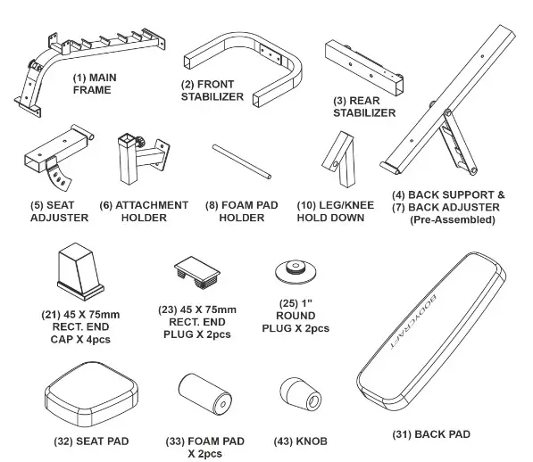 BODYCRAFT BCF602 Deluxe F I D Utility Bench -contractual