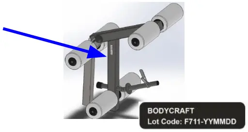 BODYCRAFT F711 Leg Extension or Curl Attachment - Lot Number
