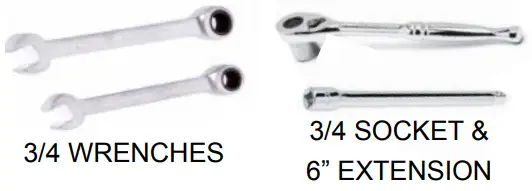 BODYCRAFT F711 Leg Extension or Curl Attachment - Recommended Tools
