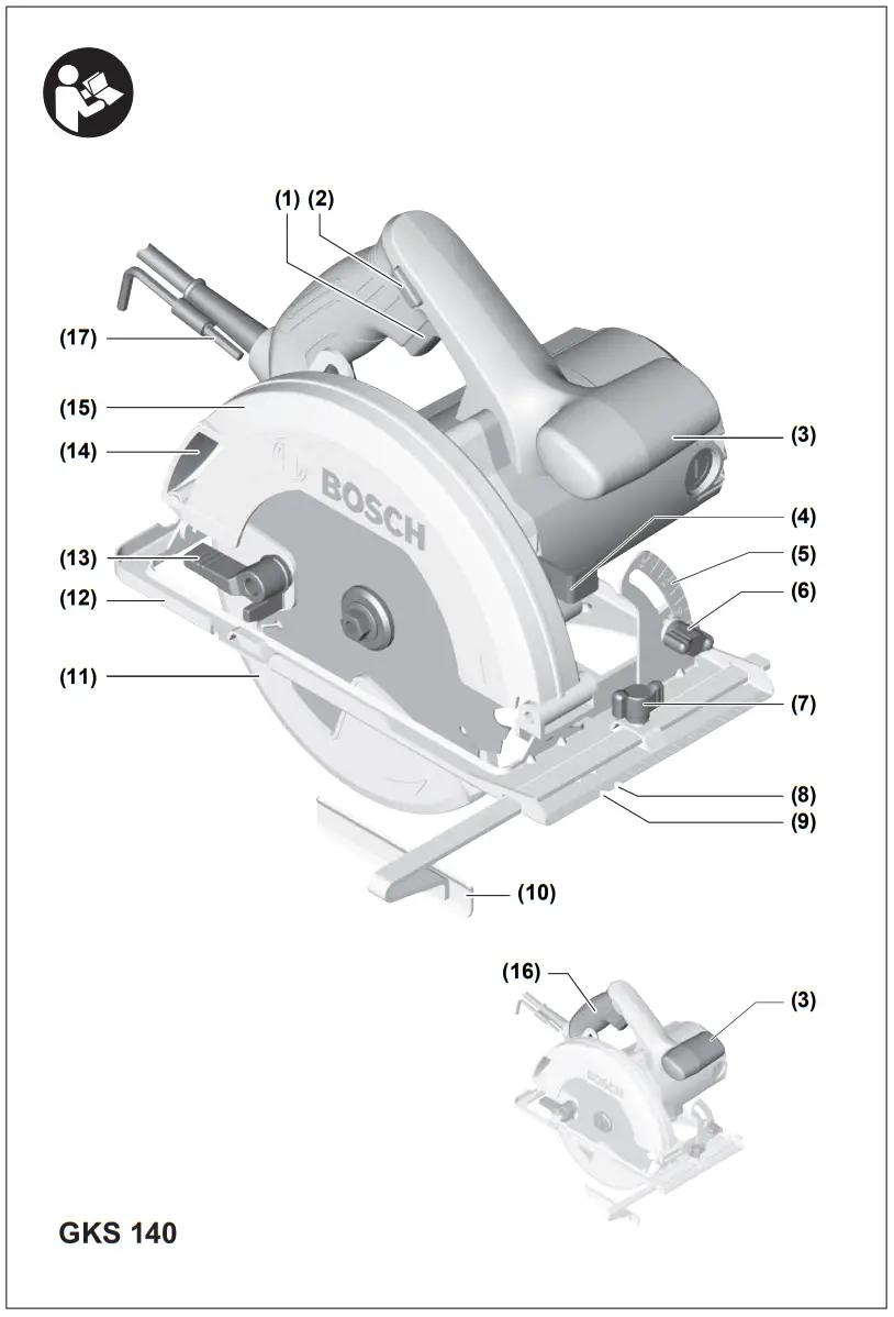 BOSCH GKS 140 Hand-Held Circular Saw - Fig
