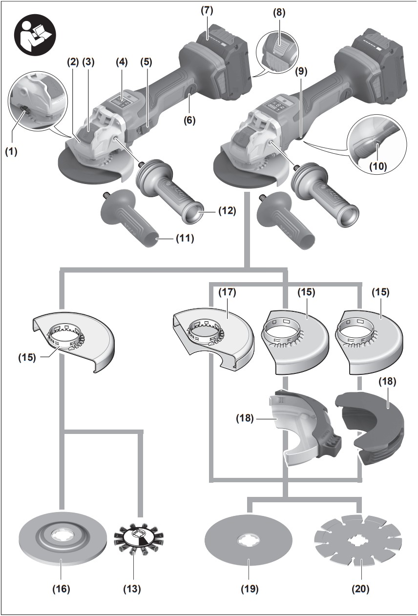 BOSCH GWX 18V 15 SC Angle Grinder - FIGURE 2