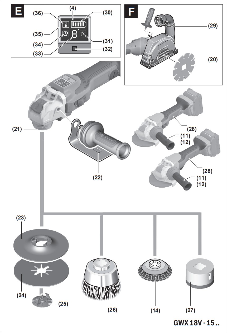 BOSCH GWX 18V 15 SC Angle Grinder - FIGURE 3