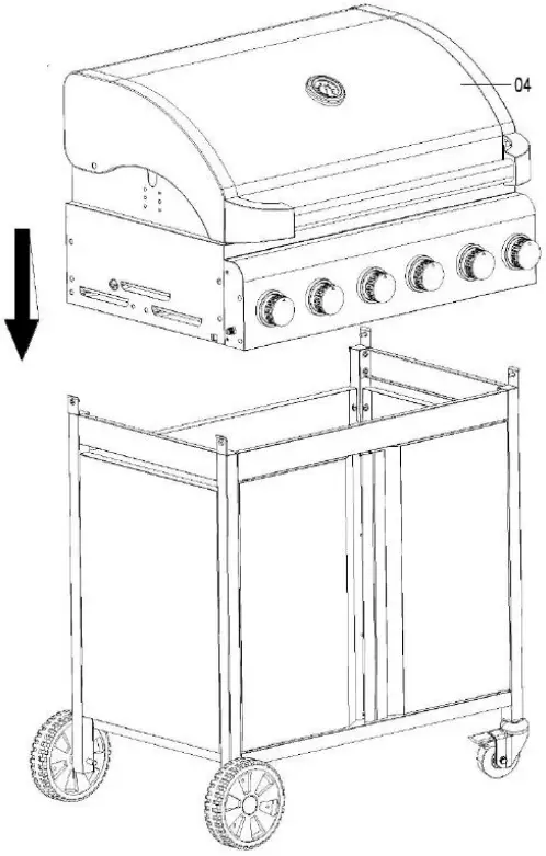 BOSS IQBQ6BCHTB Premium 6 Burner BBQ with Side Burner - Body