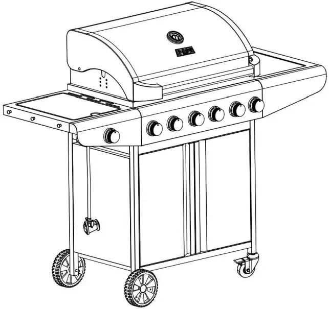 BOSS IQBQ6BCHTB Premium 6 Burner BBQ with Side Burner