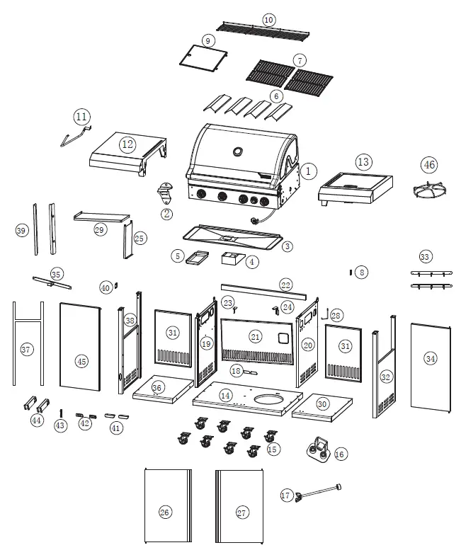 BRAND-MAN-GRILLS-BG2211A4-4-Burner-Countertop-Gas-Grill-fig 1