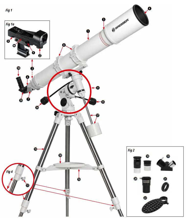 BRESSER AR 102 1000 First Light Refracting Telescope - Figure