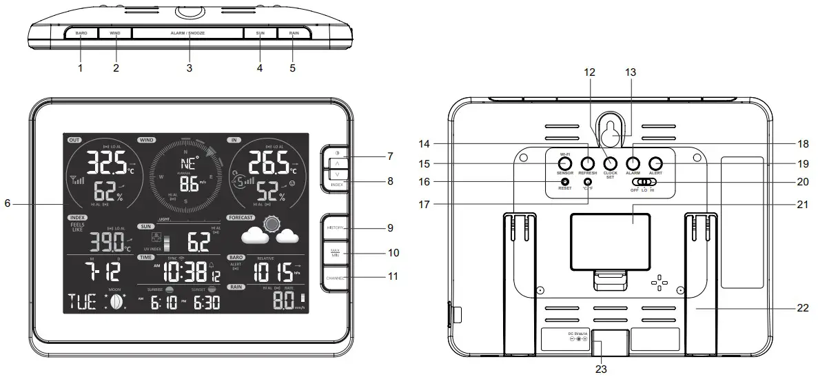BRESSER WSX3001000000 Wi-Fi Weather Station - CONSOLE