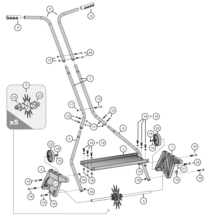 BRINLY 1020231-10 Push Aerator - Parts
