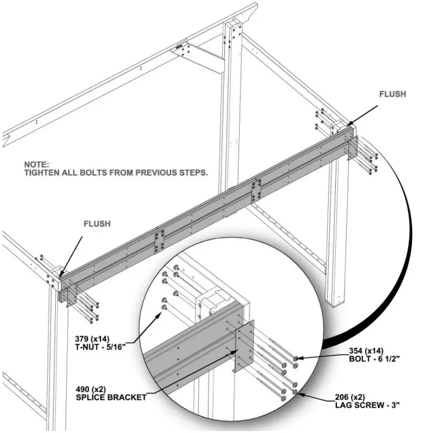 Backyard 2206083 Saxony Grill XL Gazebo Steel Hardtop - Assembly 28