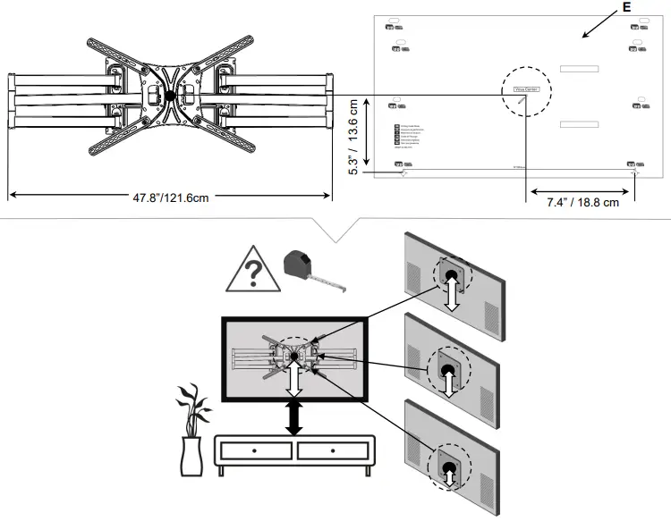 Barkan BM466XP Extra Long and Stable Premium TV Wall Mount - Drilling