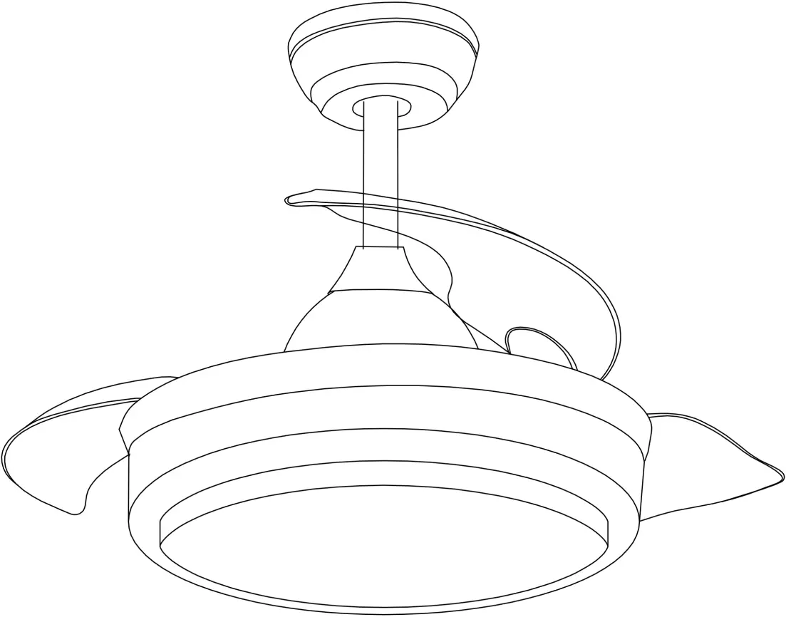 BellaDepot DC4262-W Retractable Ceiling Fan