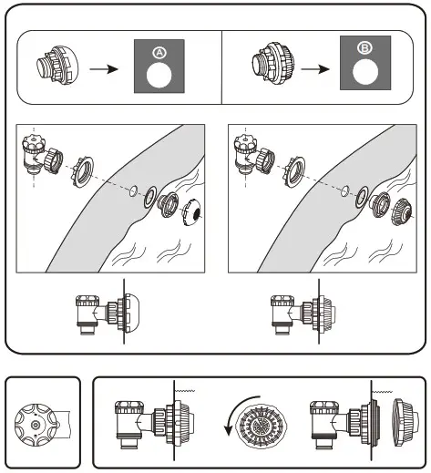 Bestway 56710 Power Steel Oval Frame Pool 549x274x122cm - CONNECTION VALVE ASSEMBLY