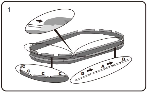 Bestway 56710 Power Steel Oval Frame Pool 549x274x122cm - INSTALLATION 1