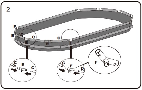 Bestway 56710 Power Steel Oval Frame Pool 549x274x122cm - INSTALLATION2