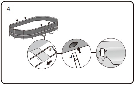 Bestway 56710 Power Steel Oval Frame Pool 549x274x122cm - INSTALLATION4