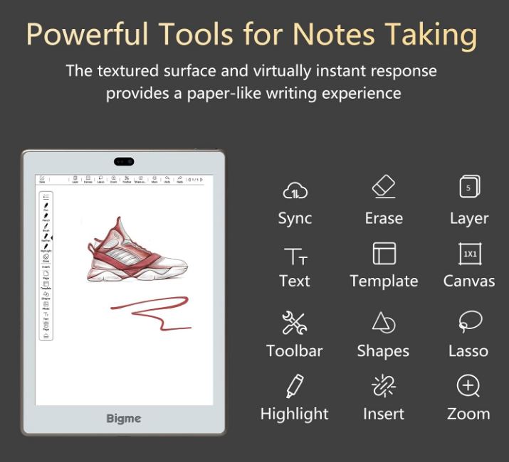 Bigme-S6-Color +eBook-Reader-features-tools