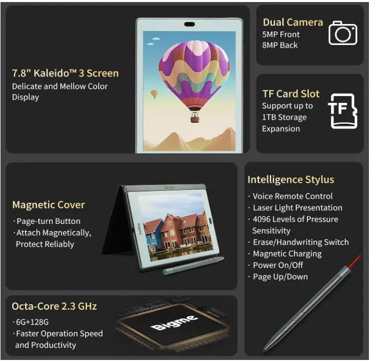 Bigme-S6-Color +eBook-Reader-features