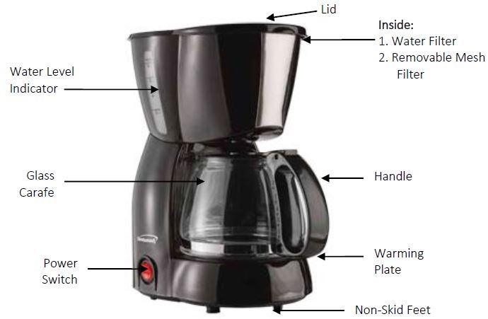 Brentwood TS-213 4 Cup Coffee Maker-fig- (2)