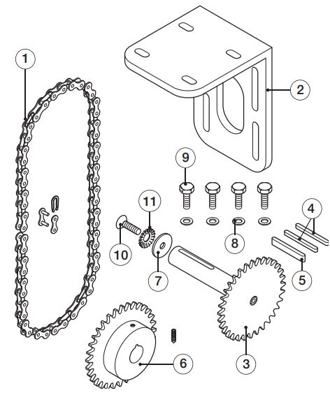 CAME-C005-Chain-Transmission-System-For-Sectional-Doors-FIG-1