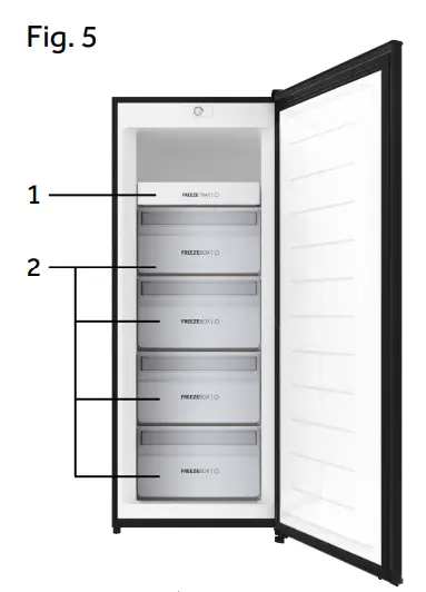 CANDY CUQS 58EW Upright Freezer - storage temperature