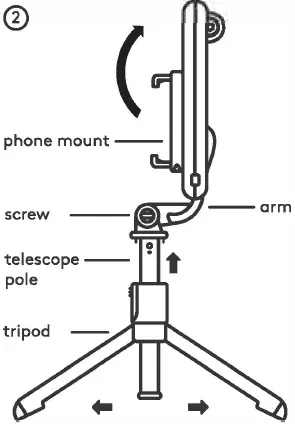 CHUG Tripod Selfie Stick with LED Ring Light 02