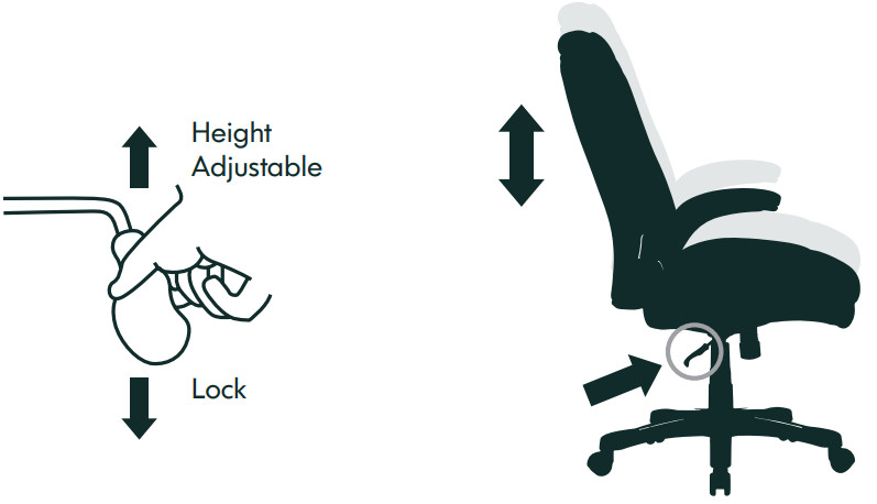 COLAMY 5309 Big and Tall Office Chair 400lbs - Seat Height