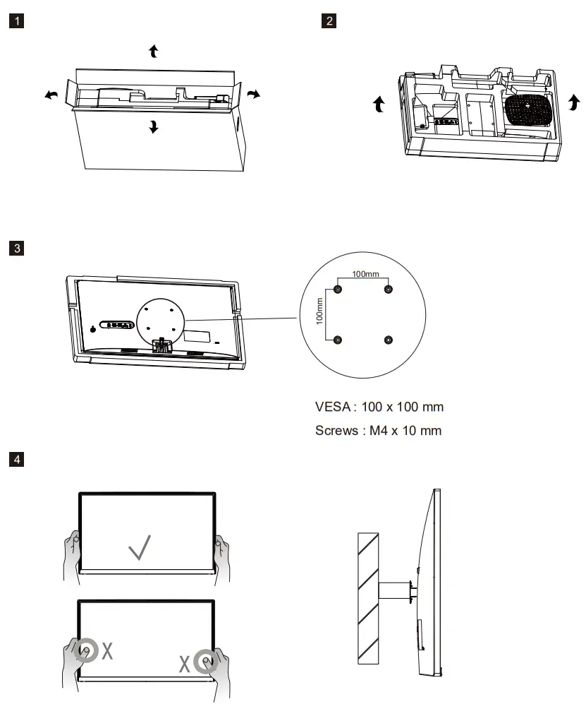 COOLER MASTER GA271 27 Inch Gaming Monitor - Wall Mount Installation