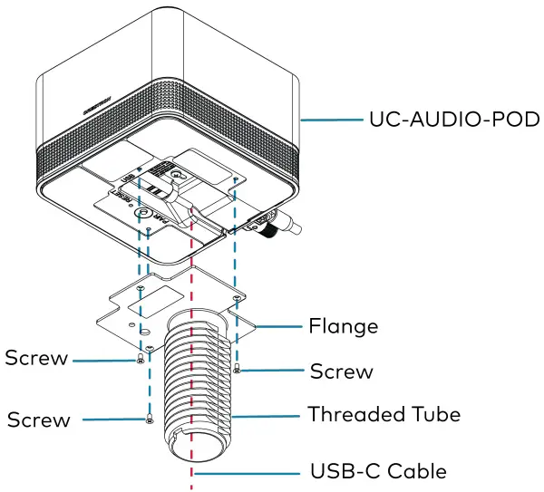 CRESTRON M202109001 Flex Pod Wireless Audio Solution - Attach the Mounting Kit 3