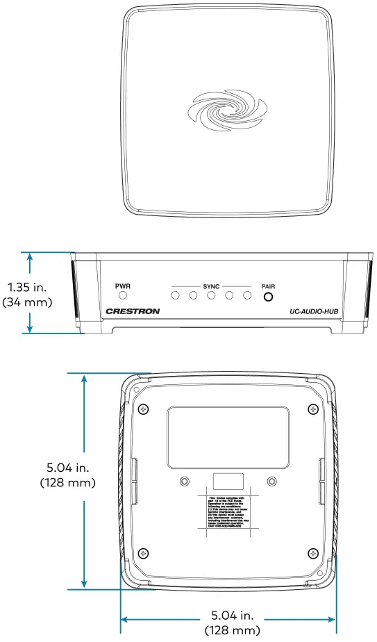 CRESTRON M202109001 Flex Pod Wireless Audio Solution - Dimension Drawings 2