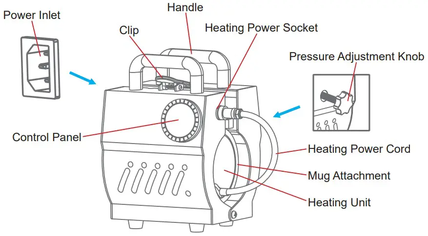 CREWORKS V20230712 Tumbler Heat Press Machine - parts